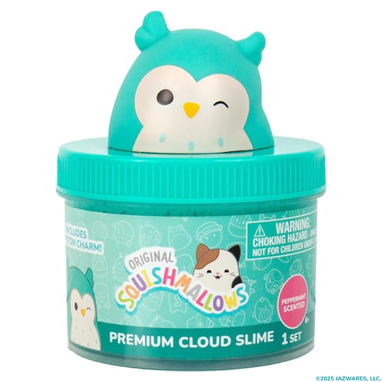 Squishmallow; Original Squishmallows™ Winston the Owl Peppermint-Scented Premium Cloud Slime; Category:Premade Slime; Image:1